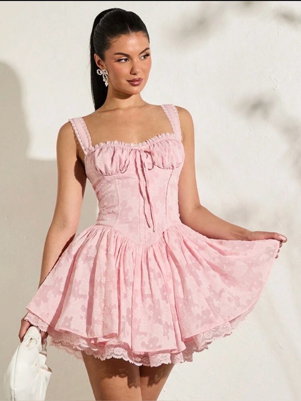 Pink Lace Birthday Mini Dress